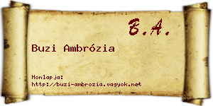 Buzi Ambrózia névjegykártya